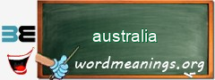 WordMeaning blackboard for australia